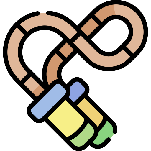 a heavy jump rope with multi-color cord