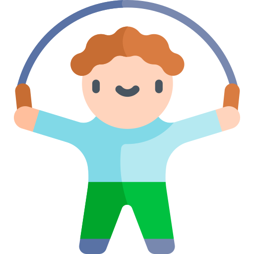 man with blue shoes jumping rope