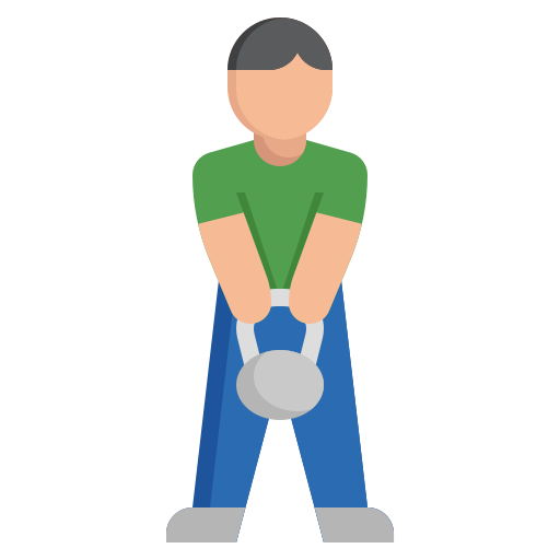 man doing kettlebell swing